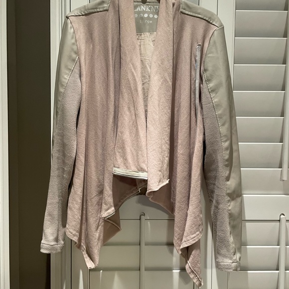 Faux leather and layered fabric jacket. - Picture 3 of 3